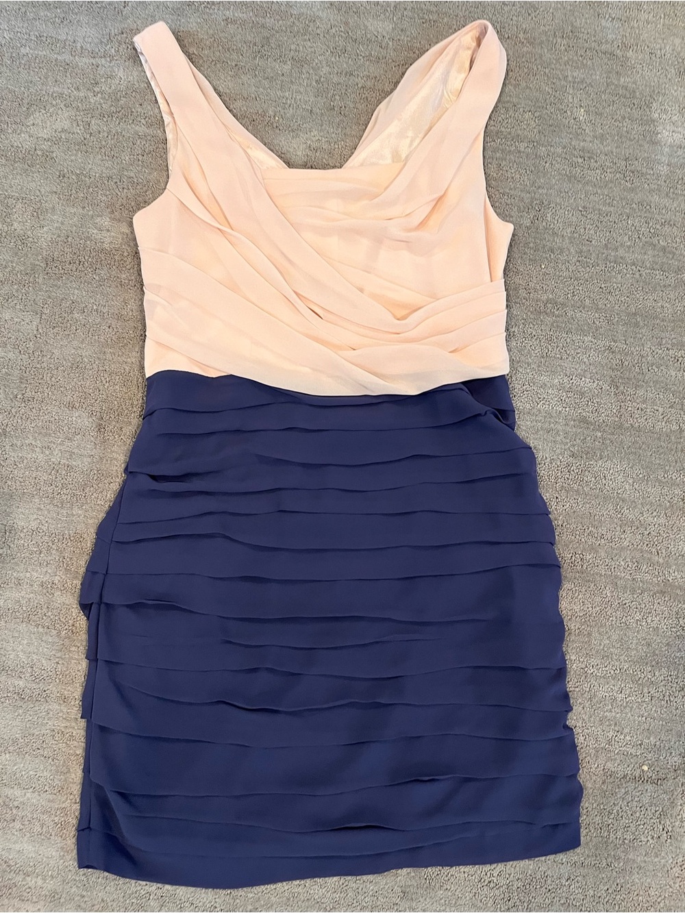 Express Two-Tone Pink and Navy Layered Mini Dress